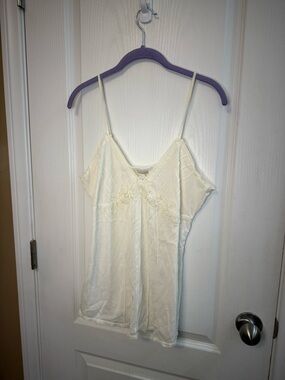 No Boundaries Cream Lace-Trim Camisole